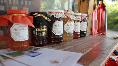 Weingelees im Verkaufsstand